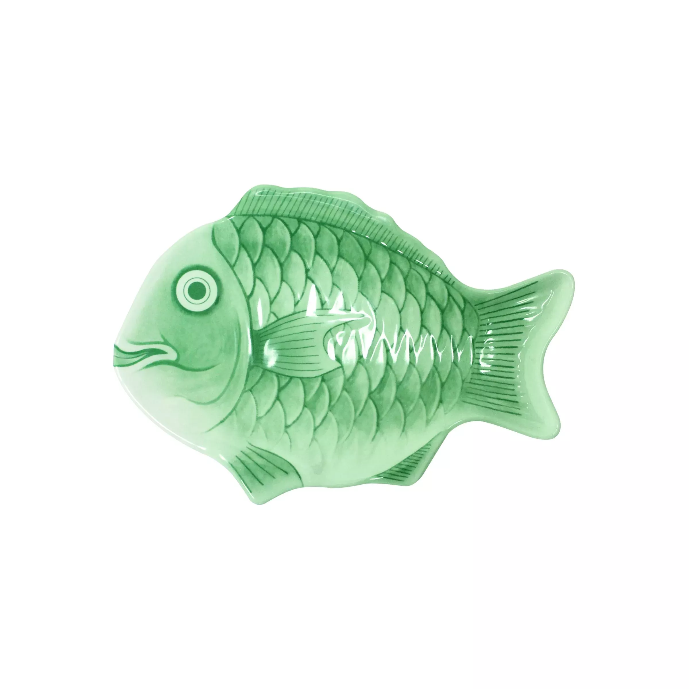Thunder Group 1200CFG 12 Inch Festive Fish Platter Melamine Light Green