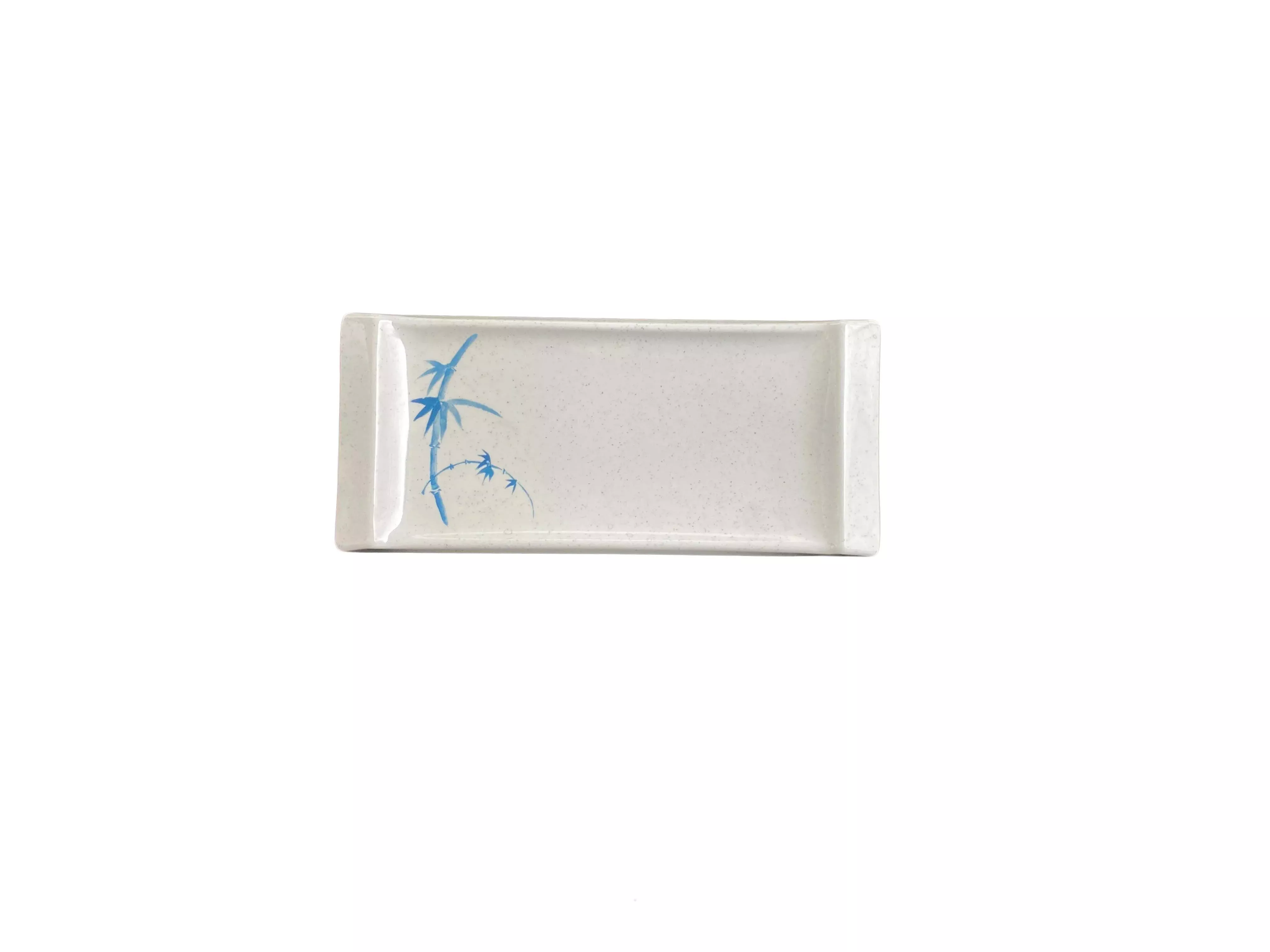 Thunder Group 1501BB 8.5 Inch Rectangular Serving Plate with Blue Bamboo Melamine