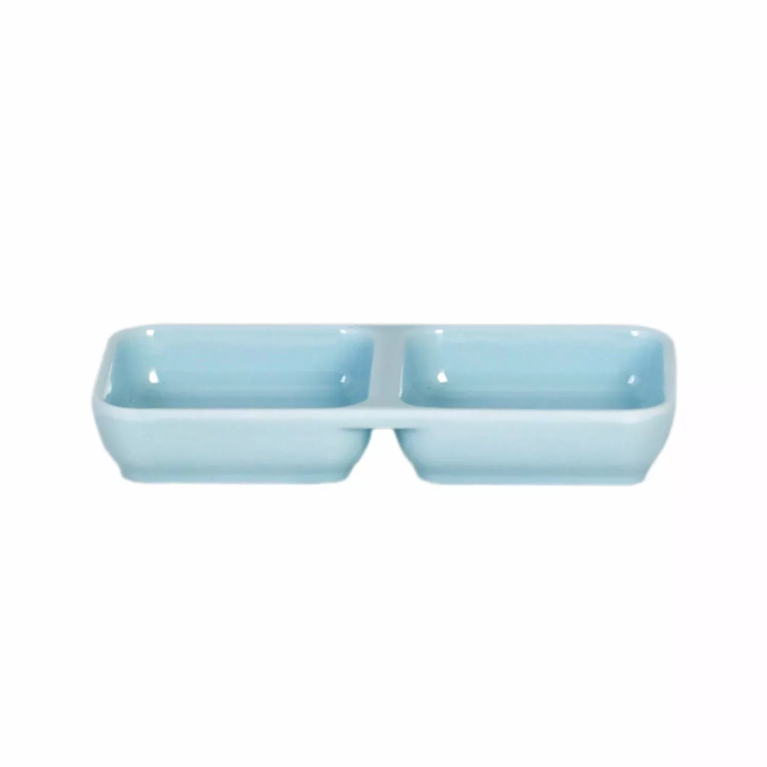 Thunder Group 1902 4 Oz Twin Sauce Dish Rectangular Break-resistant Melamine Blue Jade