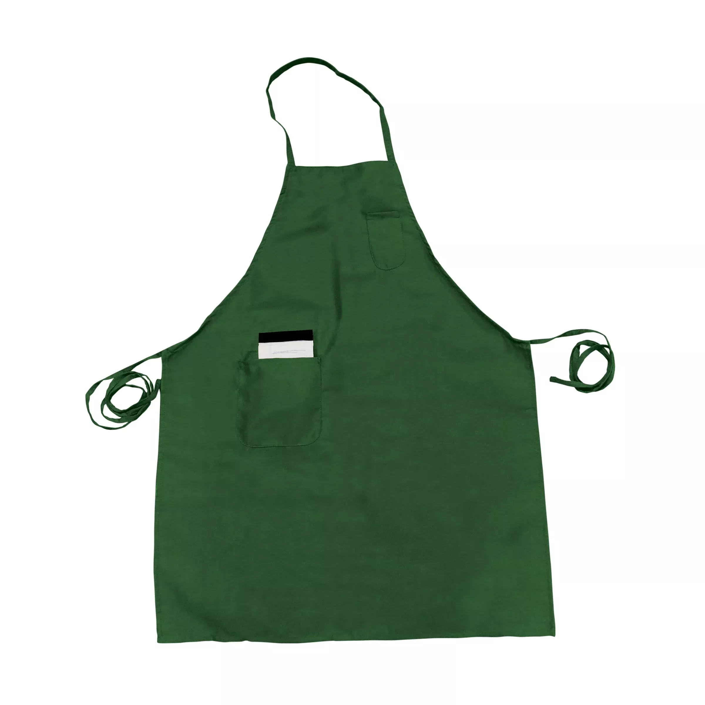 Thunder Group CA3326GR 33 Inch Bib Apron Green Full-length with Pocket Poly/cotton