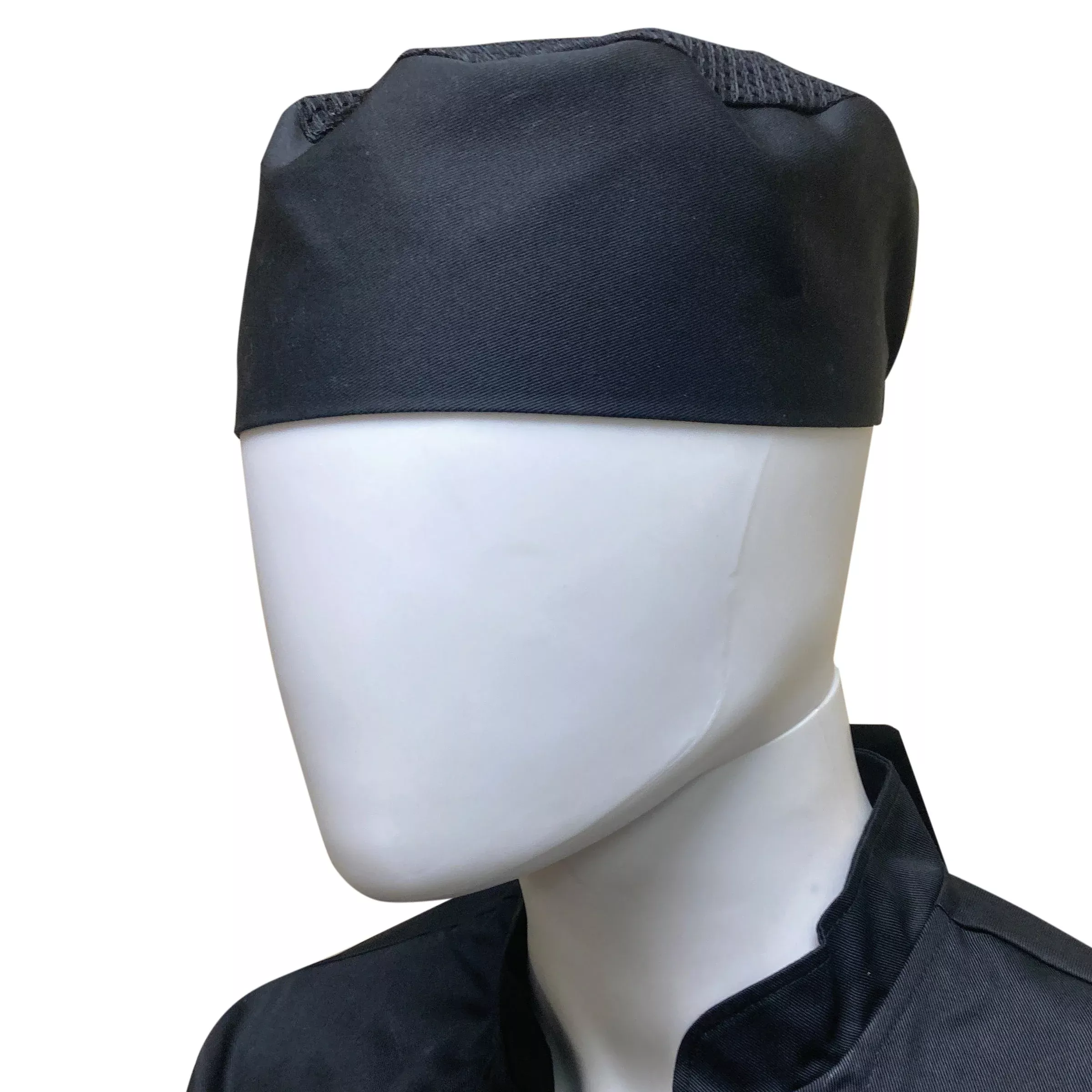 Thunder Group CH003BKXL Chef Hat X-Large Black Ventilated Poly/Cotton