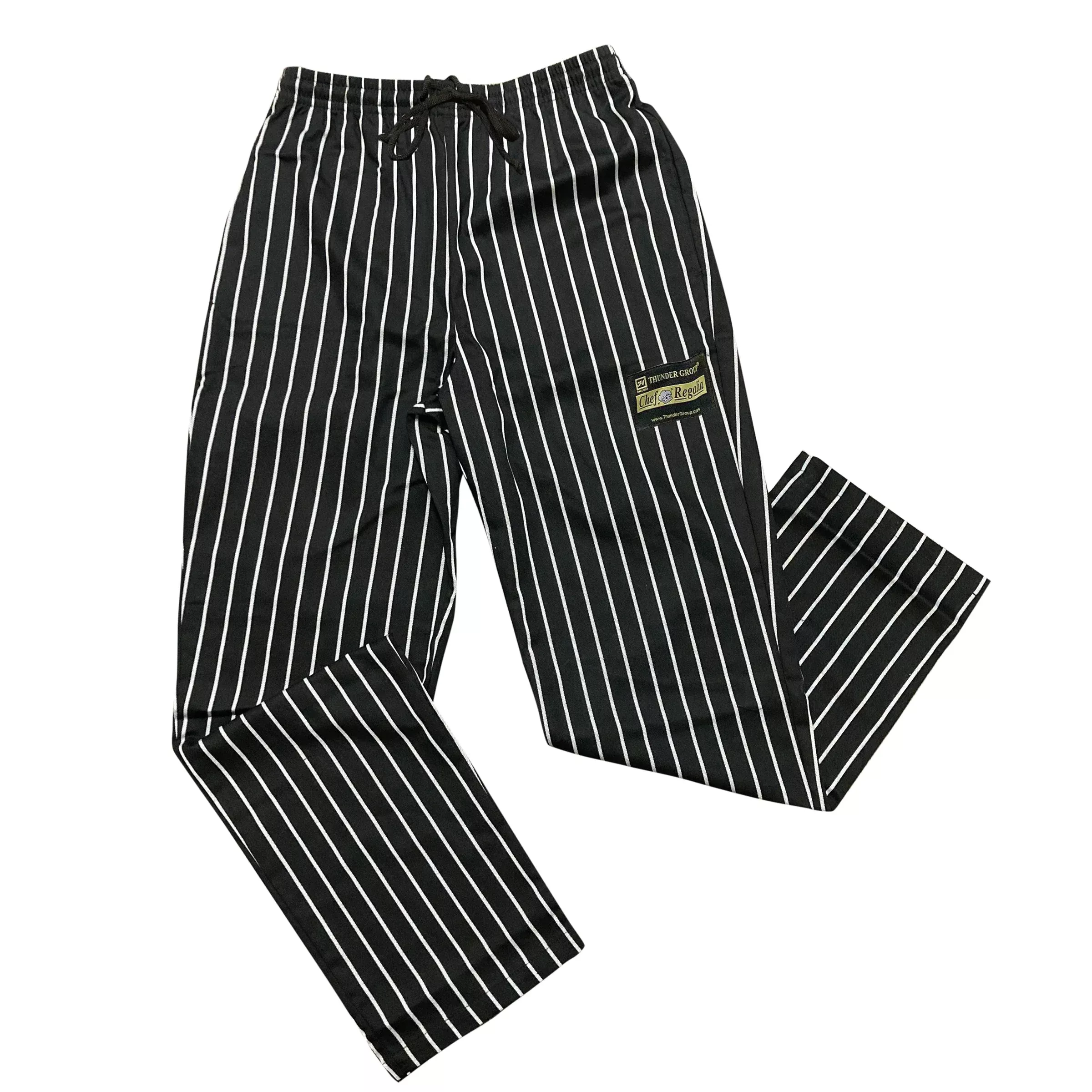 Thunder Group CHP202CHL Large Chef Pants Chalk Stripe Relaxed Fit Poly/cotton