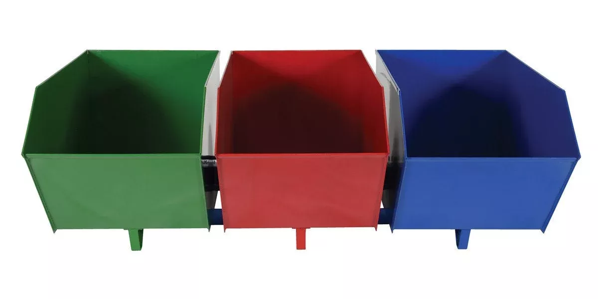 Triple-Bin Recycling Hopper