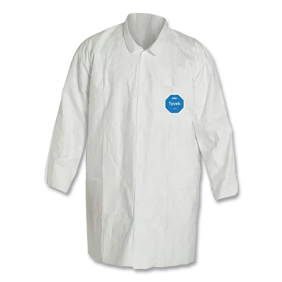 Tyvek 400 Two Pocket Lab Coat - Pack of 30 - DuPont Tyvek