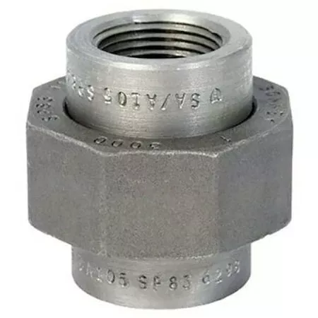 Union Union, 1/4″ Pipe, FNPT, Black Forged Steel, Class 3000