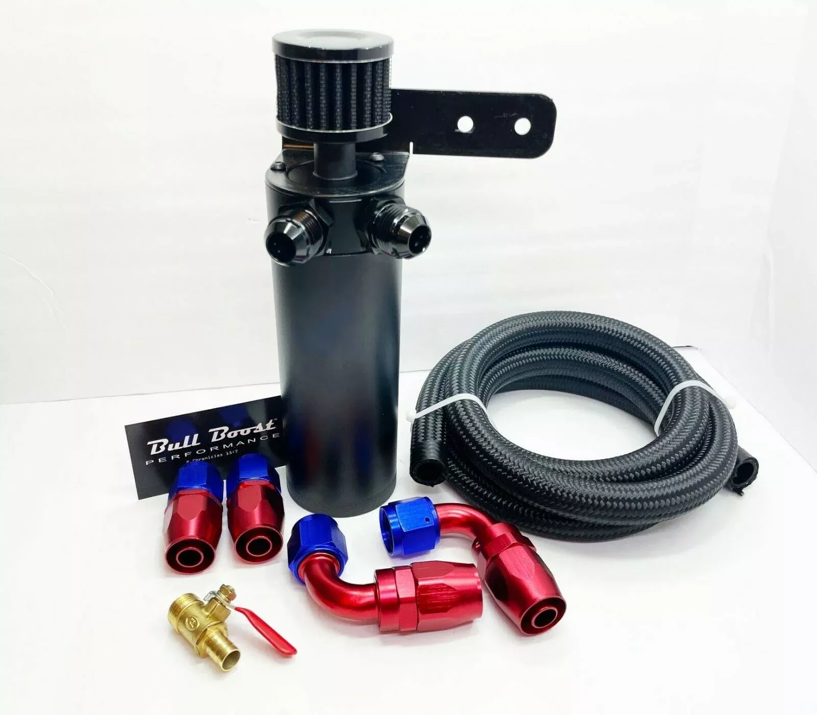 Universal Performance 7.5 oz Oil Catch Can 2 Port -10AN + Mounting Bracket Kit