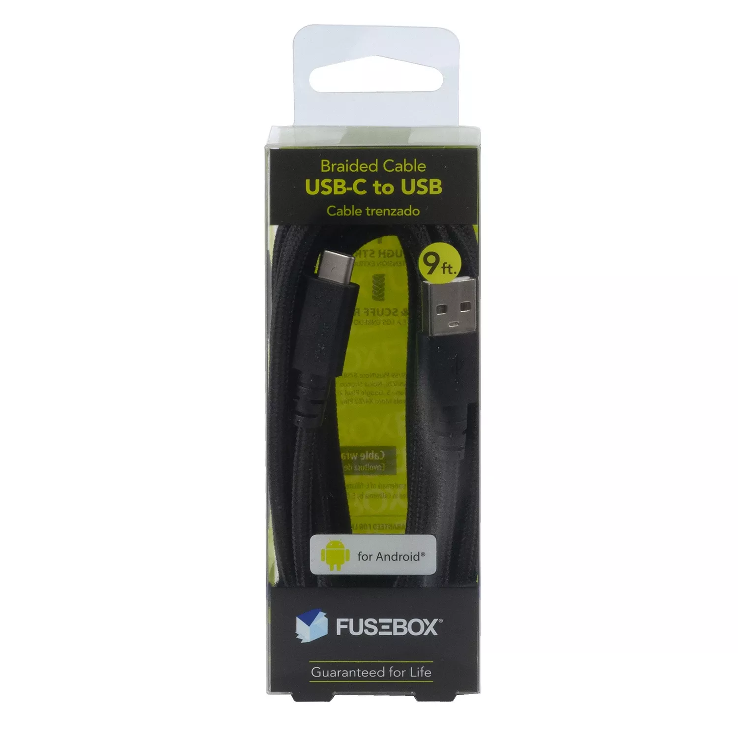 Usb-c Braided Charging Cable, 9-ft.