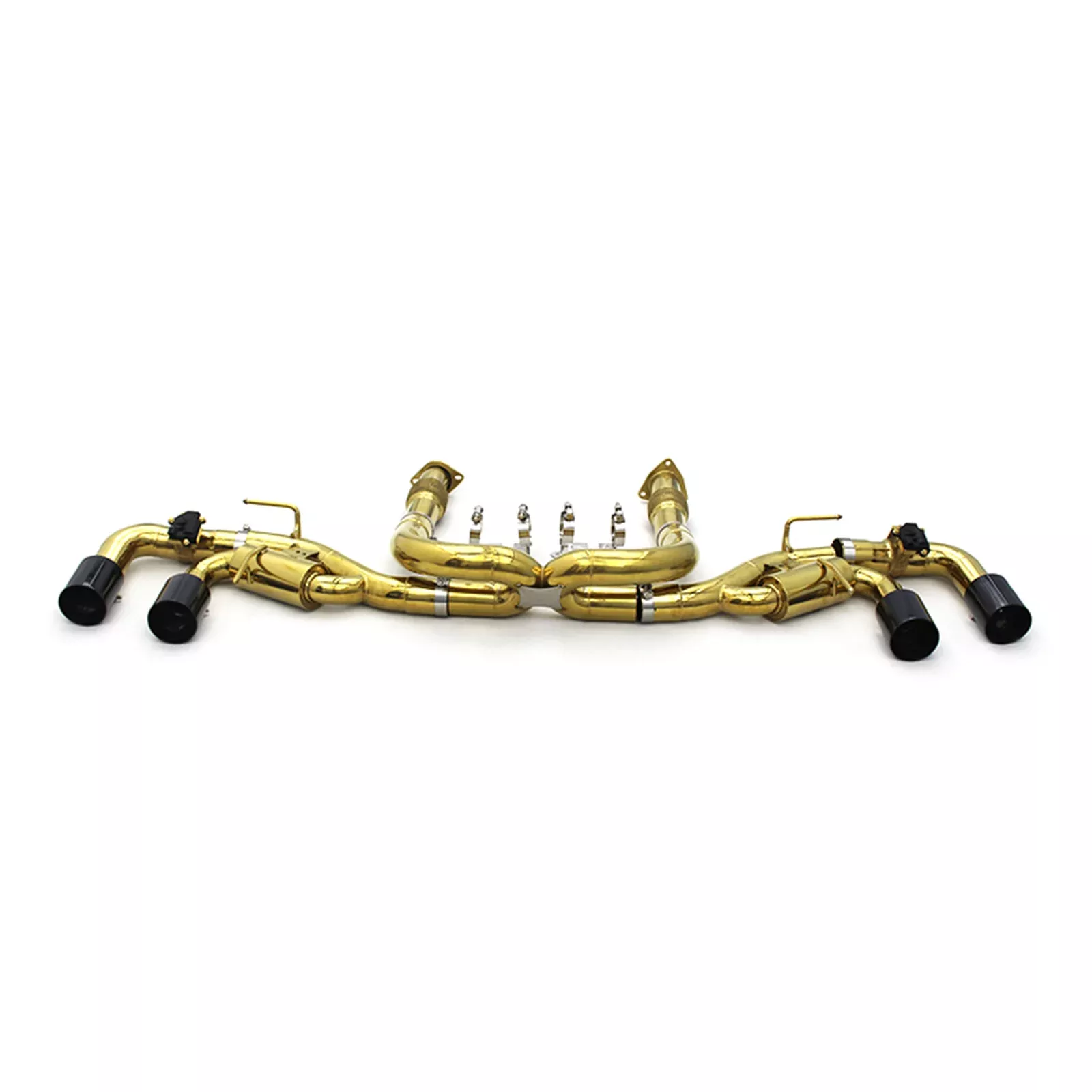 Valved Gold Plated Catback Exhaust Carbon Fiber Tips for Corvette C8