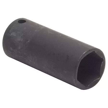WESTWARD 1/2 in Drive Impact Socket Deep Socket, Black Oxide, Steel,15 mm