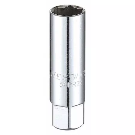 WESTWARD 3/8 in Drive, SAE Socket, 6 Points, Spark Plug 9/16 in, Steel