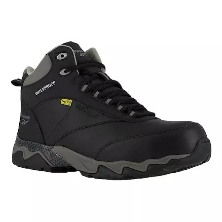 Women’s Athletic High-Top Work Boot, 7 1/2, Composite Toe, 6 in H, Black, RB167