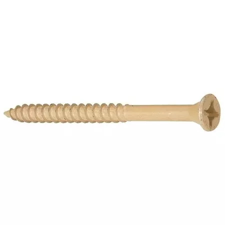 Wood Screw, #9, 3 in, Durafast Steel Flat Head Combination Phillips/Square Drive, 345 PK