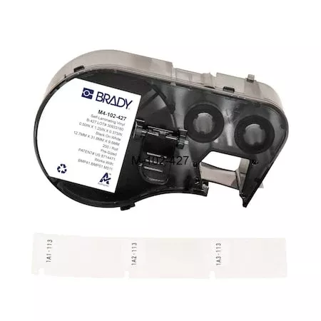 Wraparound Label, White, Vinyl, 1/2 in W