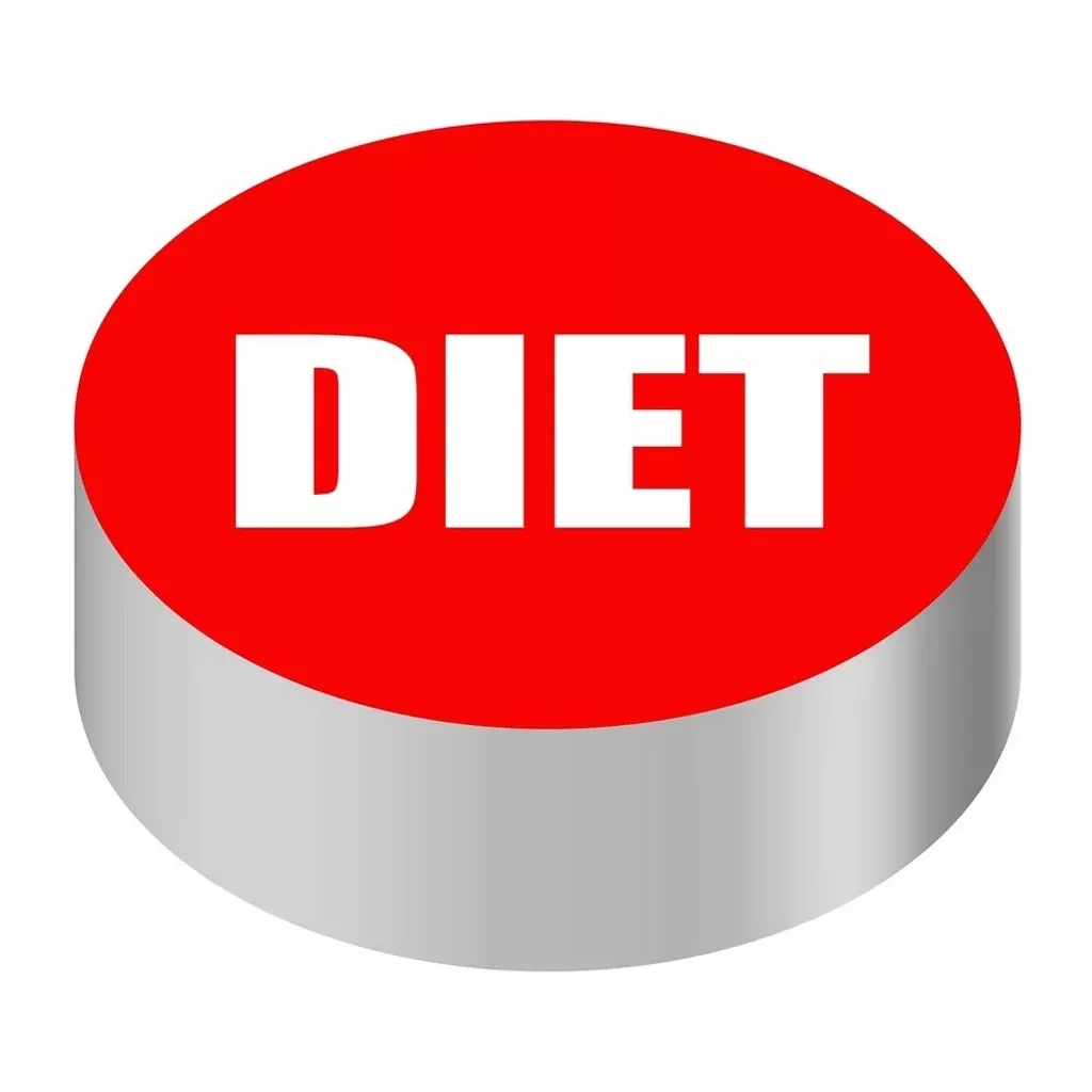 Wunder-Bar 'Diet' Button Cap - Round Red with White Lettering