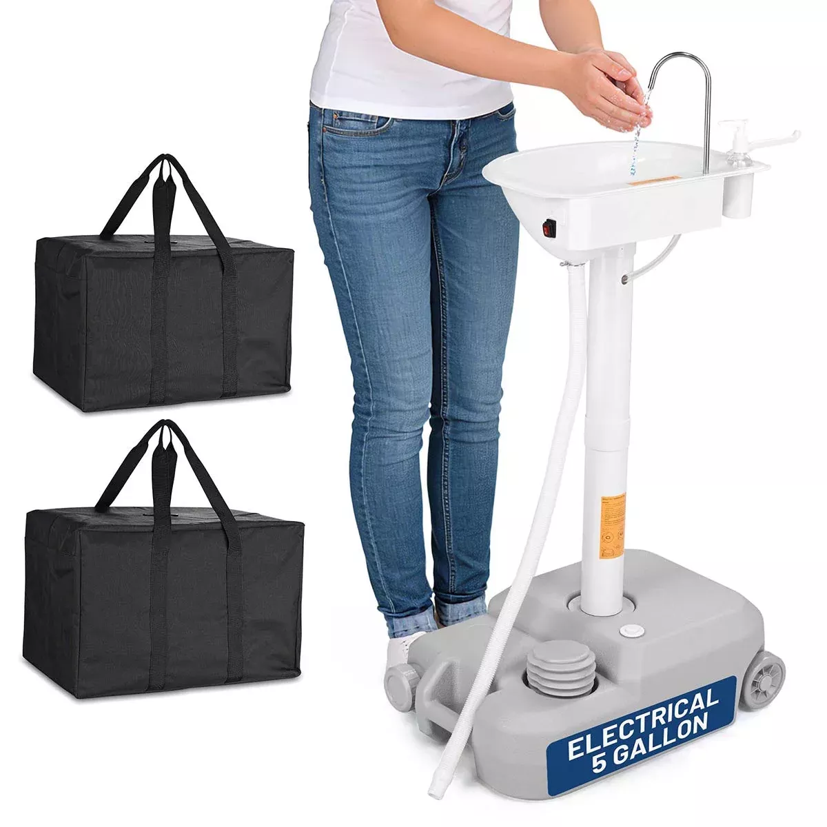 Yescom 5Gal Electric Hand Washing Station with Wheels & Handle