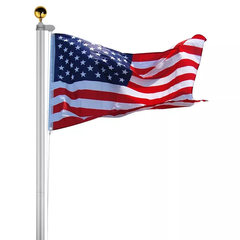 Yescom Aluminum Sectional Flagpole Kit with US Flag 20′