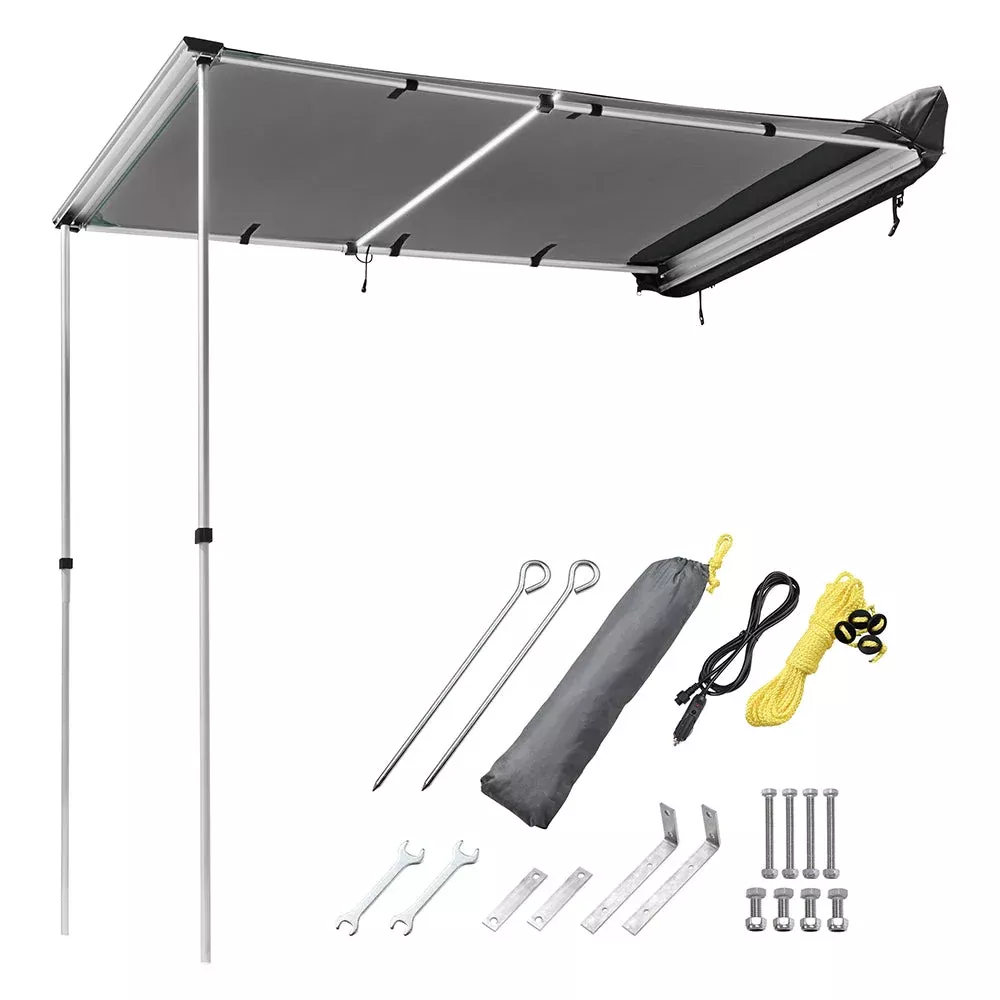 Yescom Awning with LED Light 6.6′ x 4.6′ Car Side Tailgate Awning