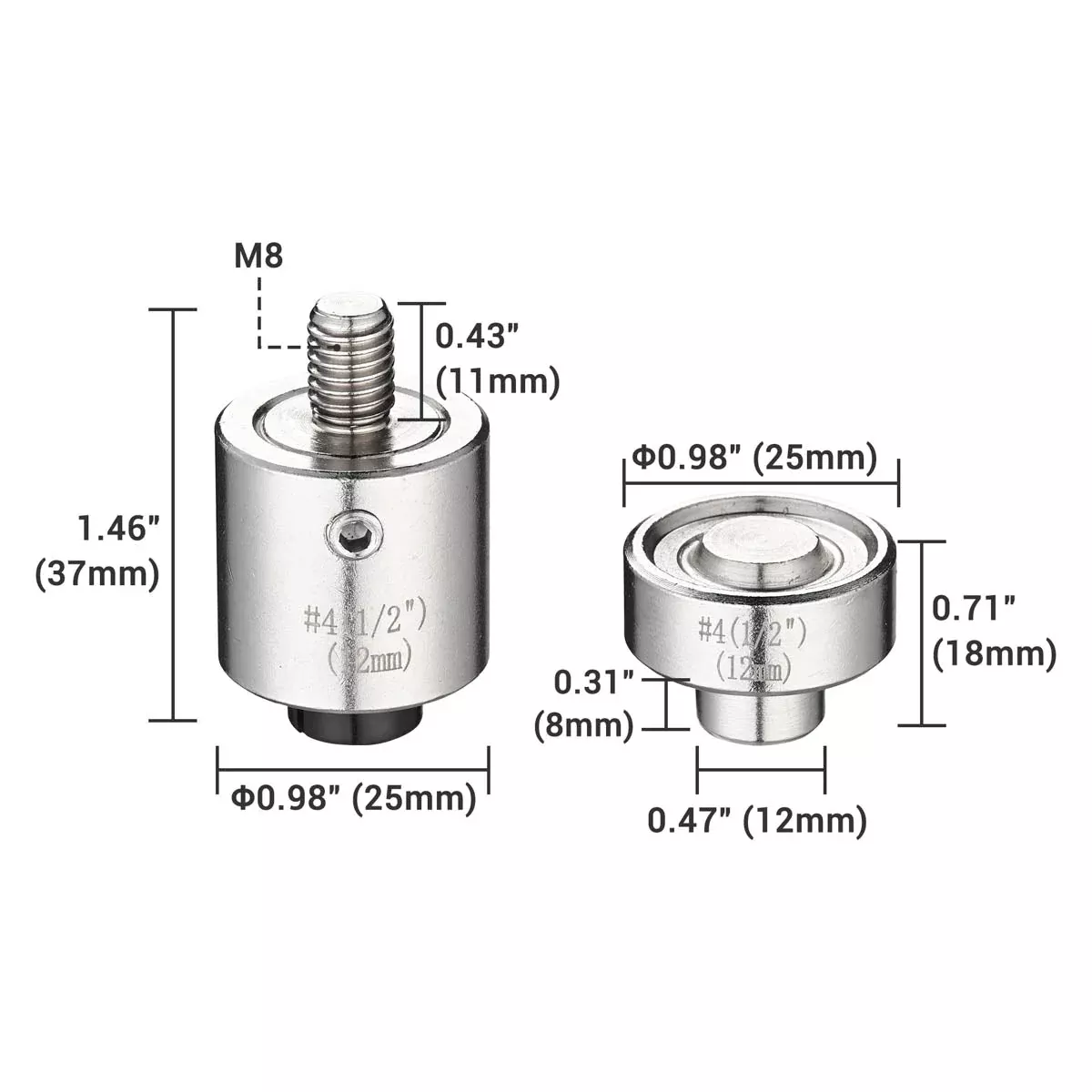 Yescom Hand Press Grommet Die Replacement – Choice of Size #0, #2, #4