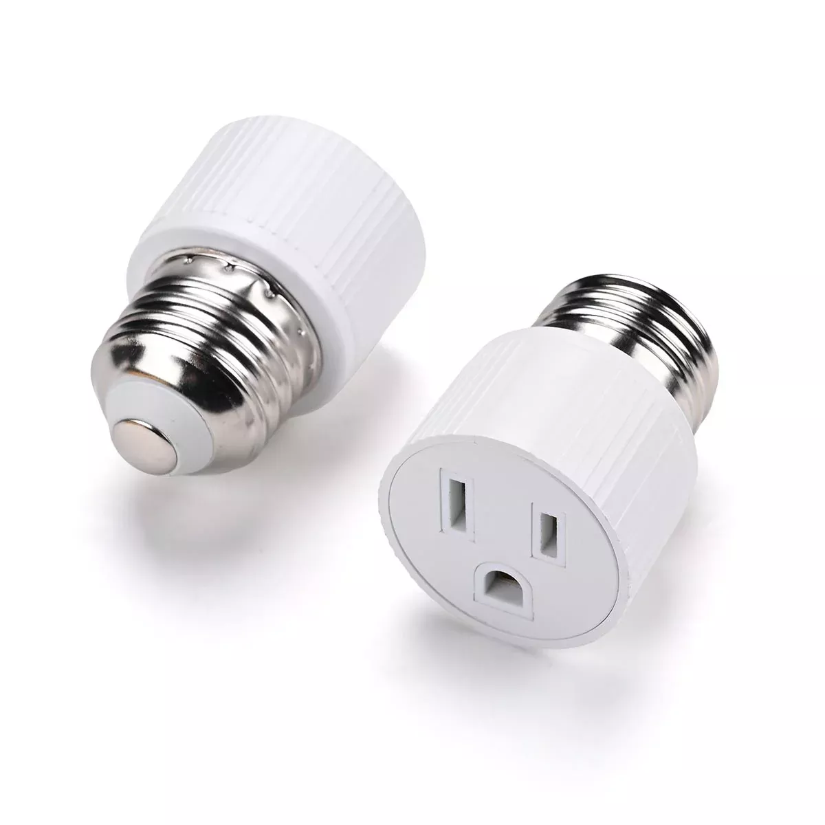 Yescom Light Bulb Plug Adapter Convert E26/E27 to 2/3-Prong Outlet 2ct/pk