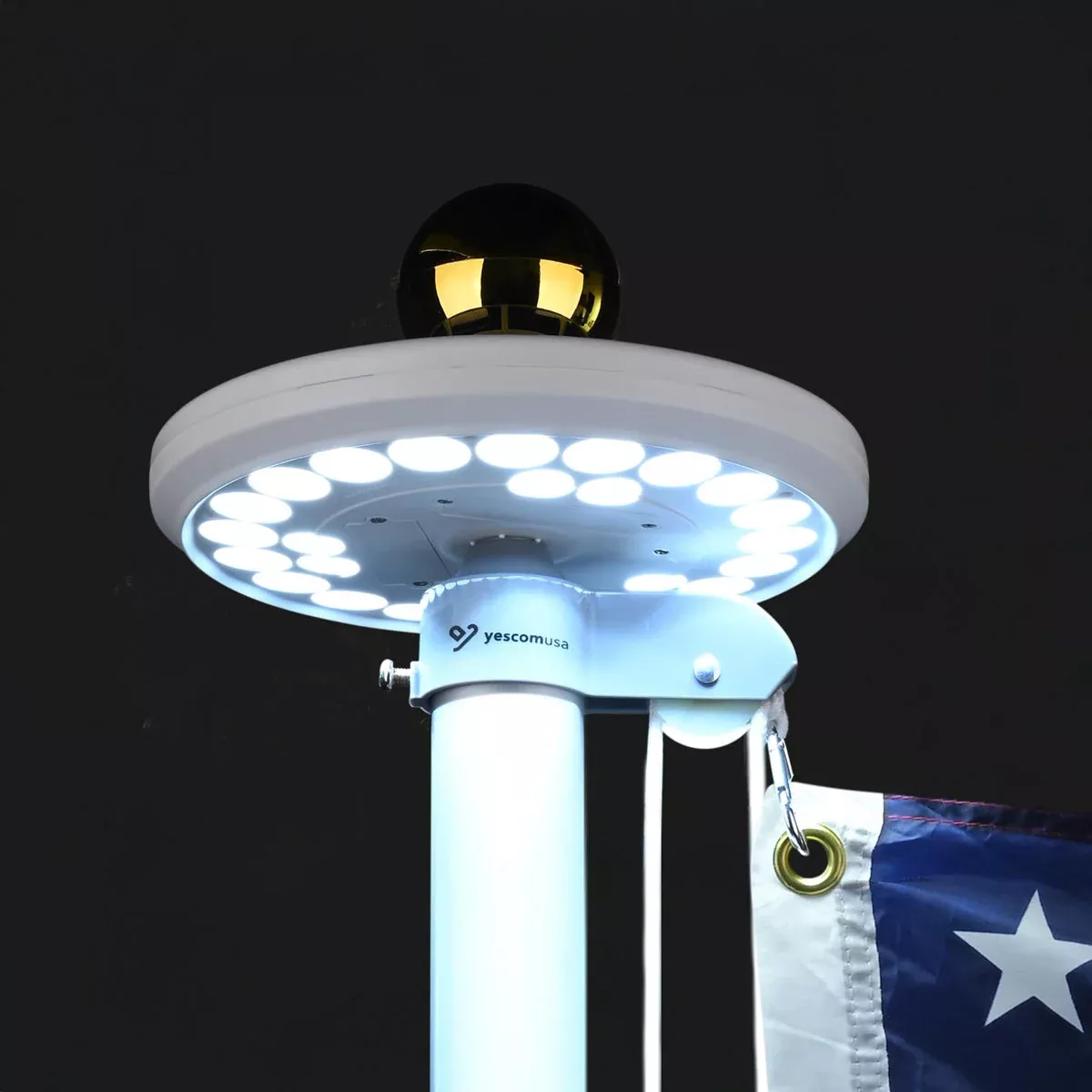 Yescom Solar Powered Flagpole LED Light for Yard Outdoor D9/16″