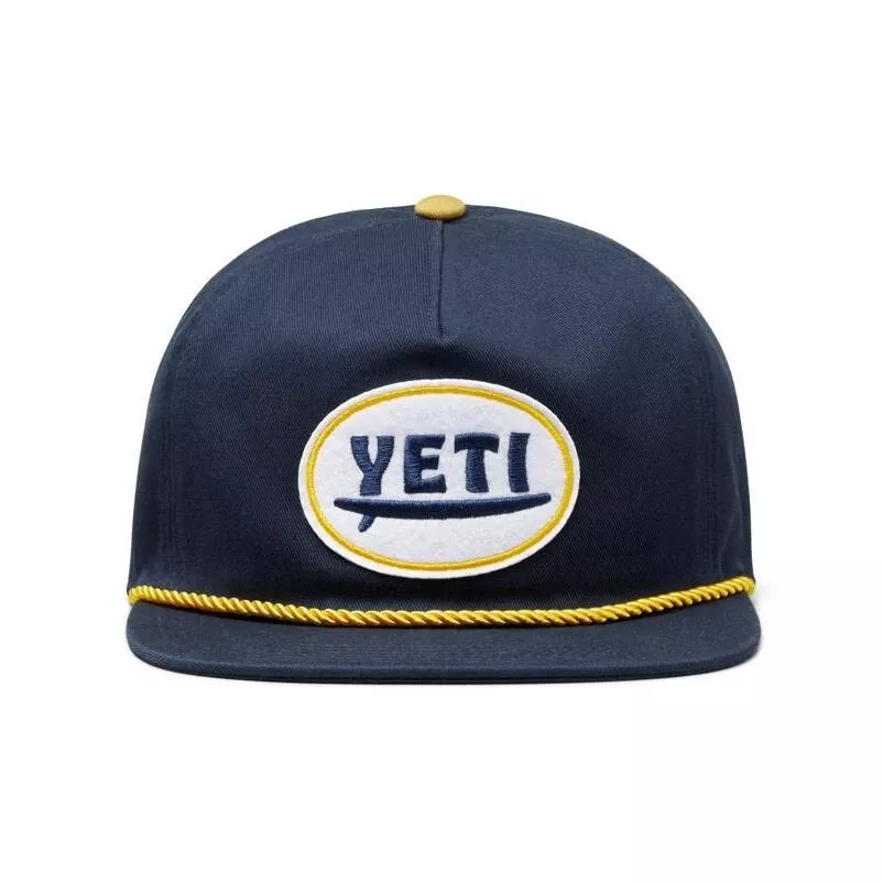 Yeti Big Wave Flat Brim Rope Hat Navy One Size Fits Most