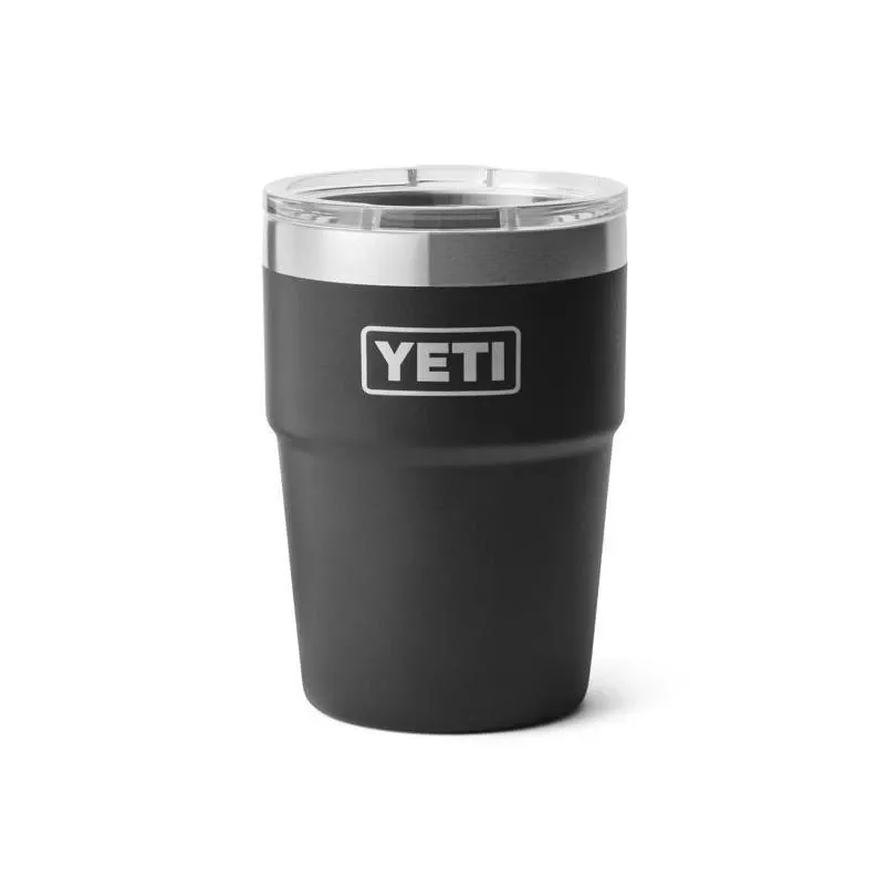 Yeti Rambler 16‑oz Black Stackable Tumbler With Magslider Lid – Bpa‑free Stainless Steel