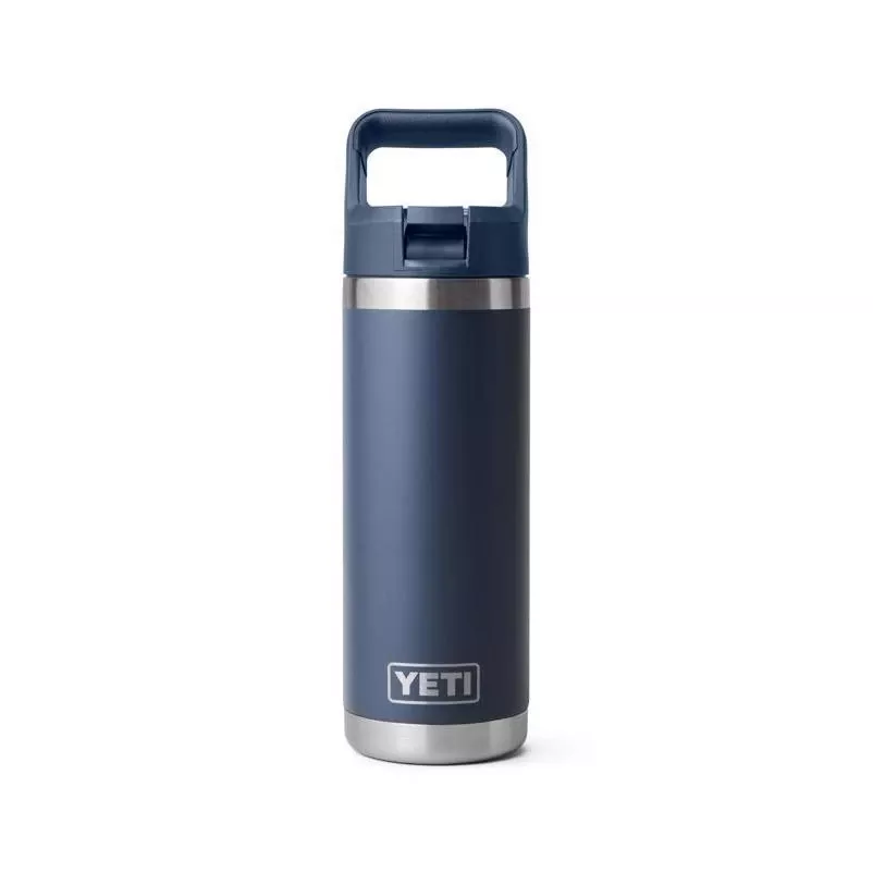 Yeti Rambler 18‑oz Navy Stainless Steel Bottle With Straw Cap – Bpa‑free