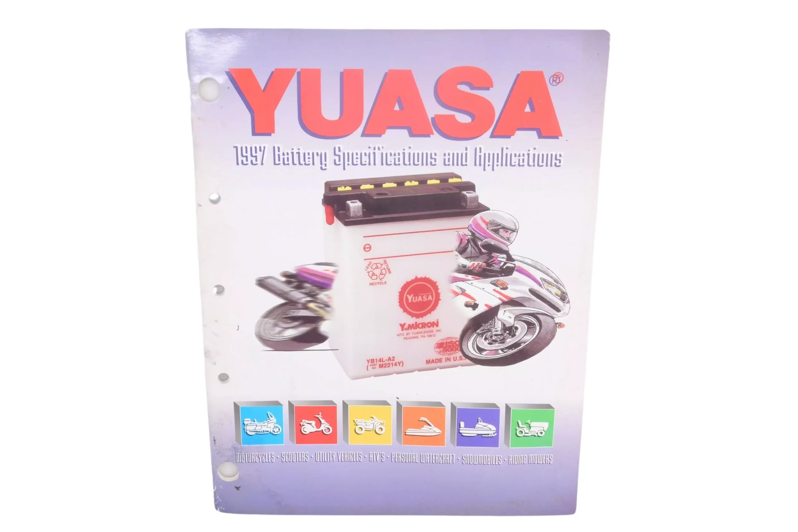 Yuasa MKTG-766 1997 Battery Specifications & Applications Manual