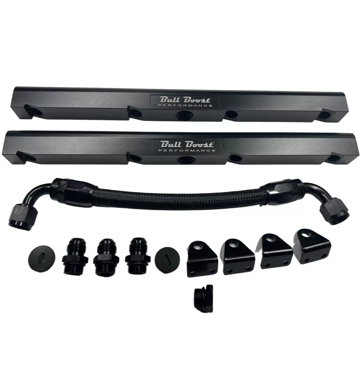 Z893 LS1 / LS6 -8AN high flow BLACK fuel rails w/ fittings & crossover hose for Corvette CTS Camaro