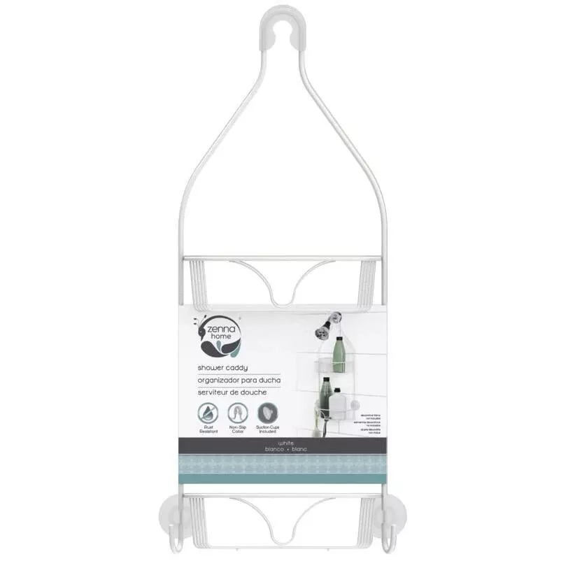 Zenna Home 21 In. H X 8.8 In. W X 4 In. L White Shower Caddy