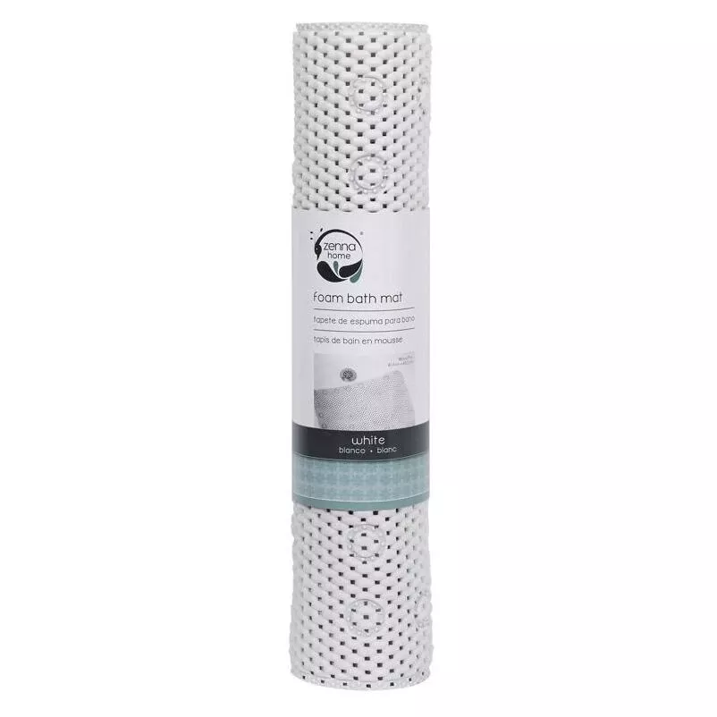 Zenna Home 36 In. L X 17 In. W White Pvc Foam Bath Mat