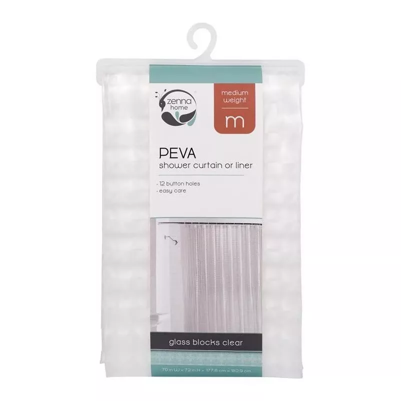 Zenna Home 72 In. H X 70 In. W Clear Shower Curtain Liner Peva