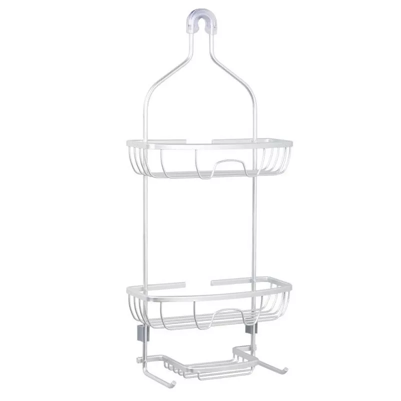 Zenna Home Brushed Aluminum Shower Caddy – 24″ Tall, 11″ Wide, 4.9″ Deep