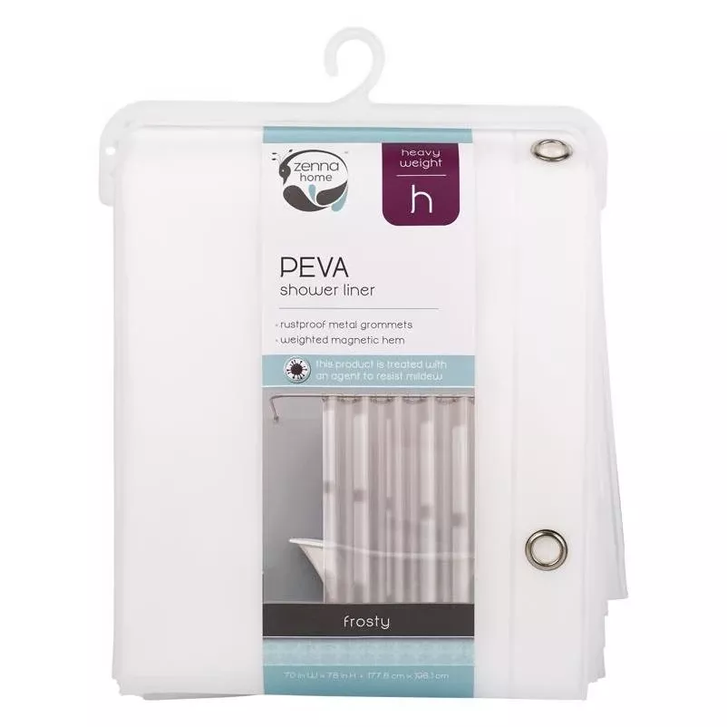 Zenna Home Frosted Peva Shower Curtain Liner – 78″ X 70″ Heavy‑duty Waterproof Bathroom Divider