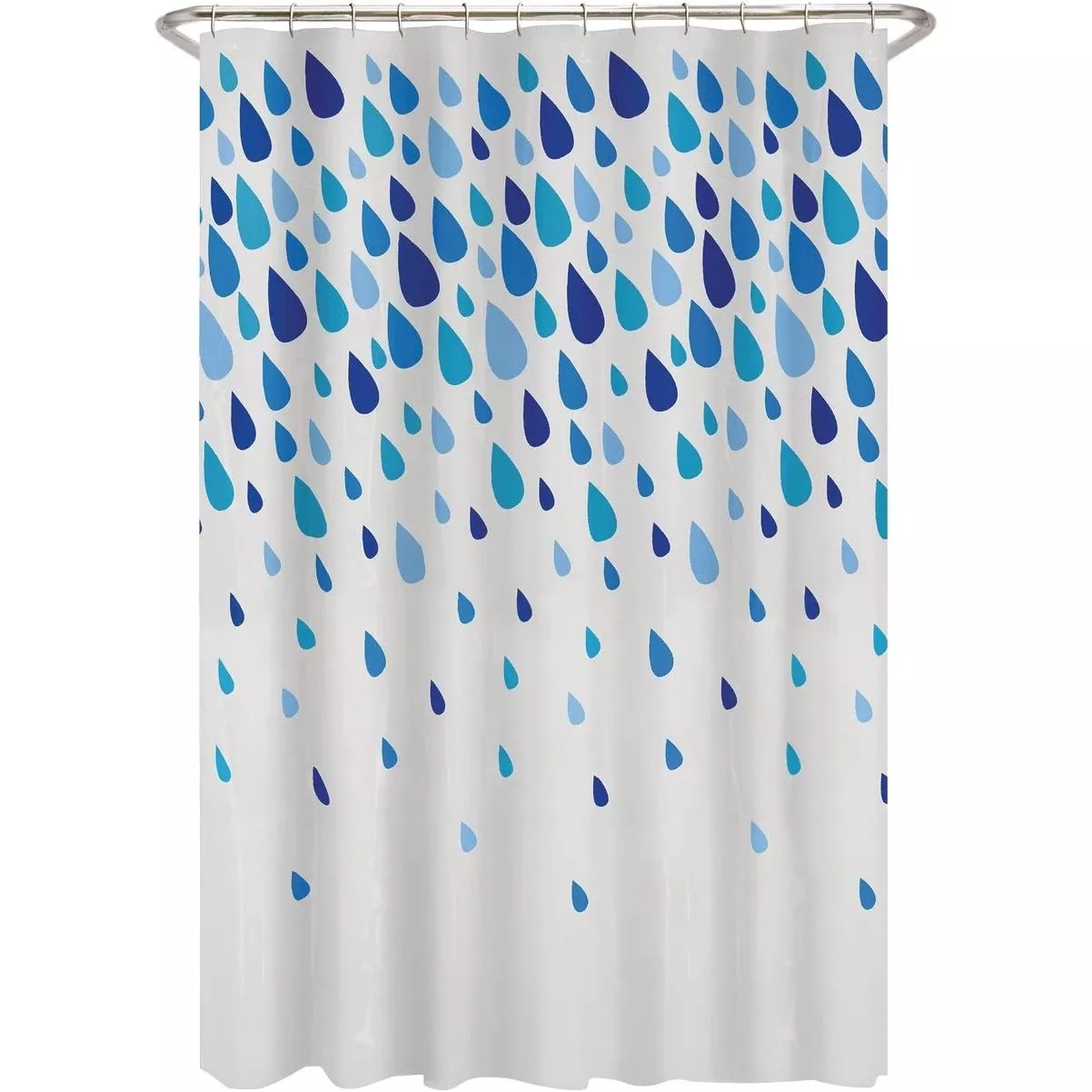 Zenna Home Waterproof Peva Rain‑drop Shower Curtain – 70×72 in., Blue