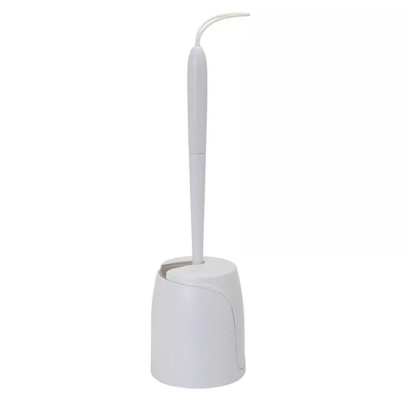 Zenna Home White Plastic Toilet Brush With Stand – Hygienic Bathroom Cleaning Tool