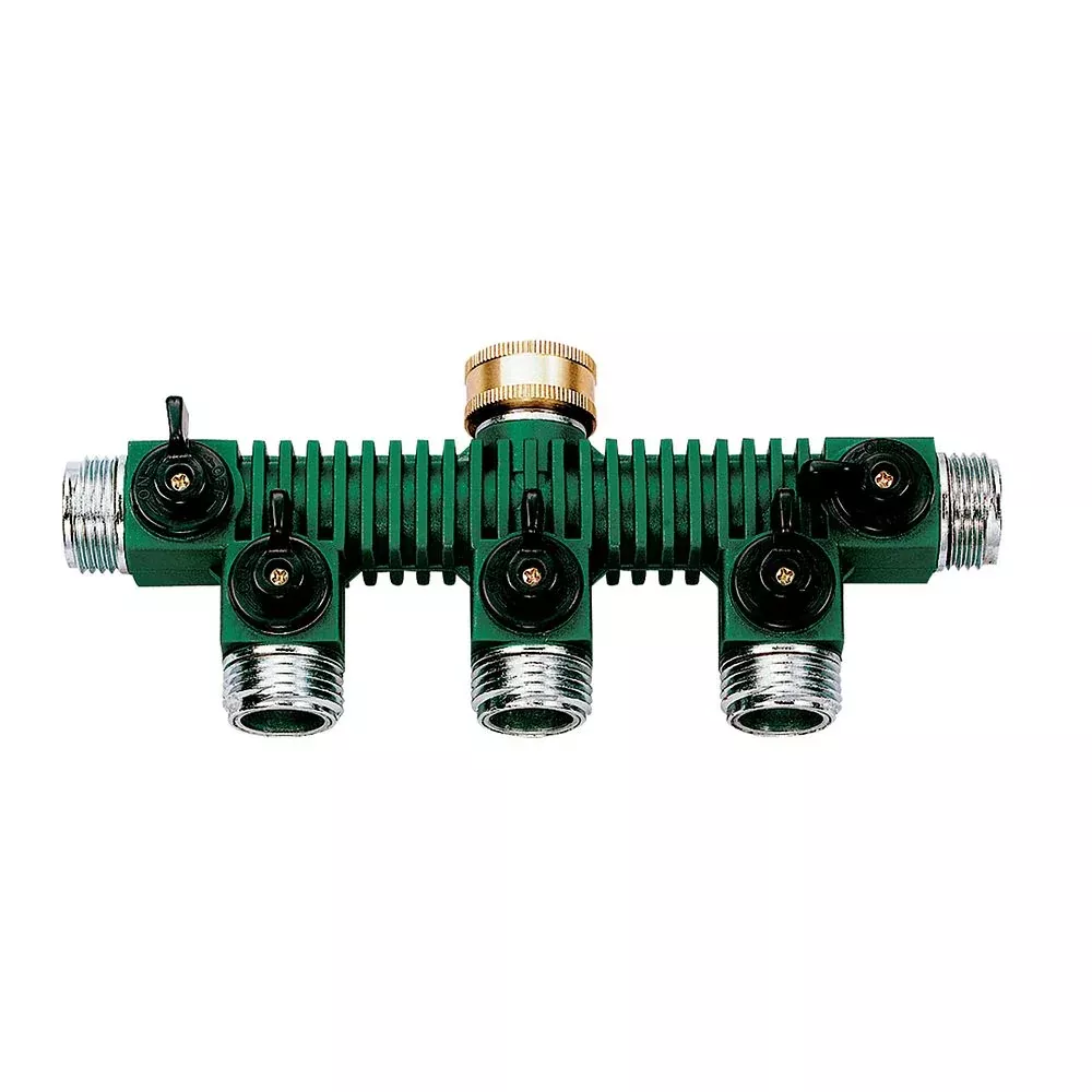 Zinc 5-Way Shut-Off Hose Manifold 62019
