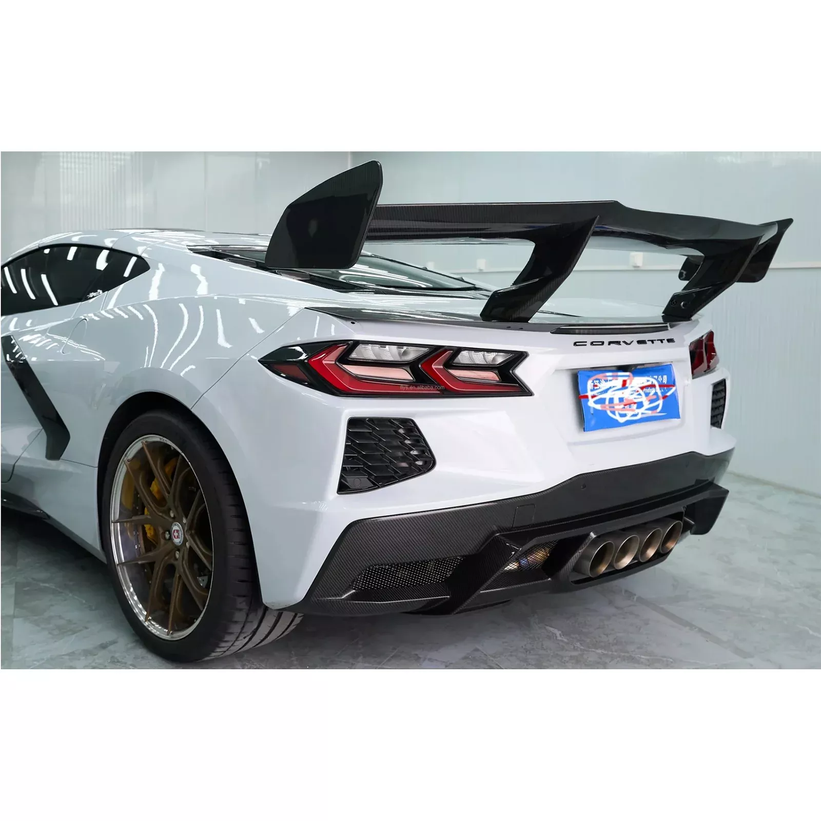 ZR Style Dry Carbon Fiber Rear Diffuser for Chevrolet Corvette C8
